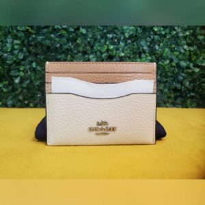 Cream Coach Colorblock Card Case